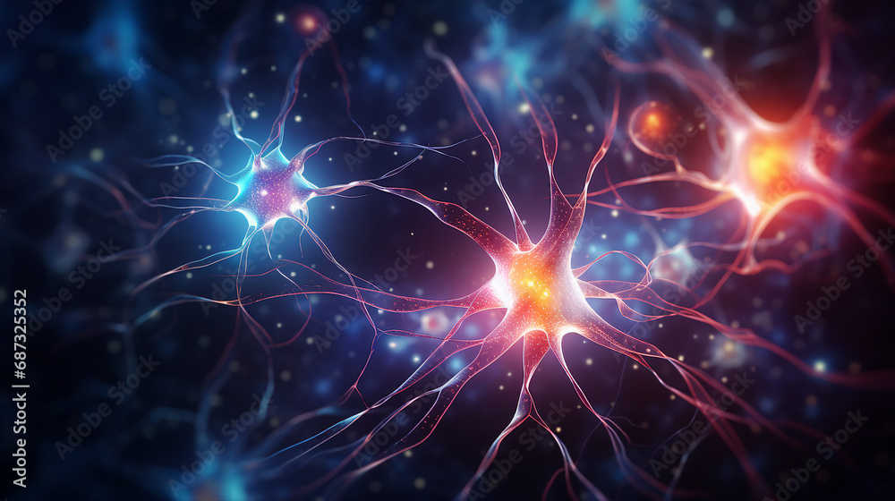 Aufkleber Illuminated Neural Synapses Background