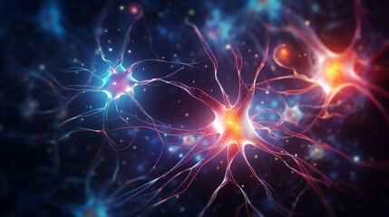 Fototapeta na wymiar Illuminated Neural Synapses Background