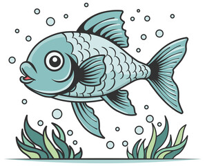 fish in the water without background