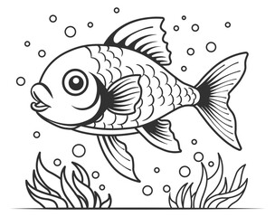 fish in water without background