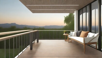 patio terrace balcony courtyard home interior design space tamplate background home balcony with skylight modern design home interior concept ai generate