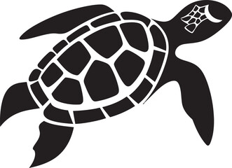 Intricate Black Turtle Design in VectorElegant Black Turtle Shell Vector