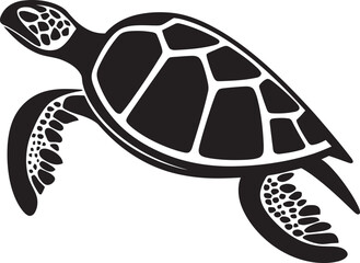 Black Turtle Shell Pattern VectorVector Drawing of a Tribal Black Turtle