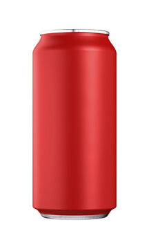 red aluminum or metal soda or alcohol can isolated on a transparent background. Template or mockup. 3d render