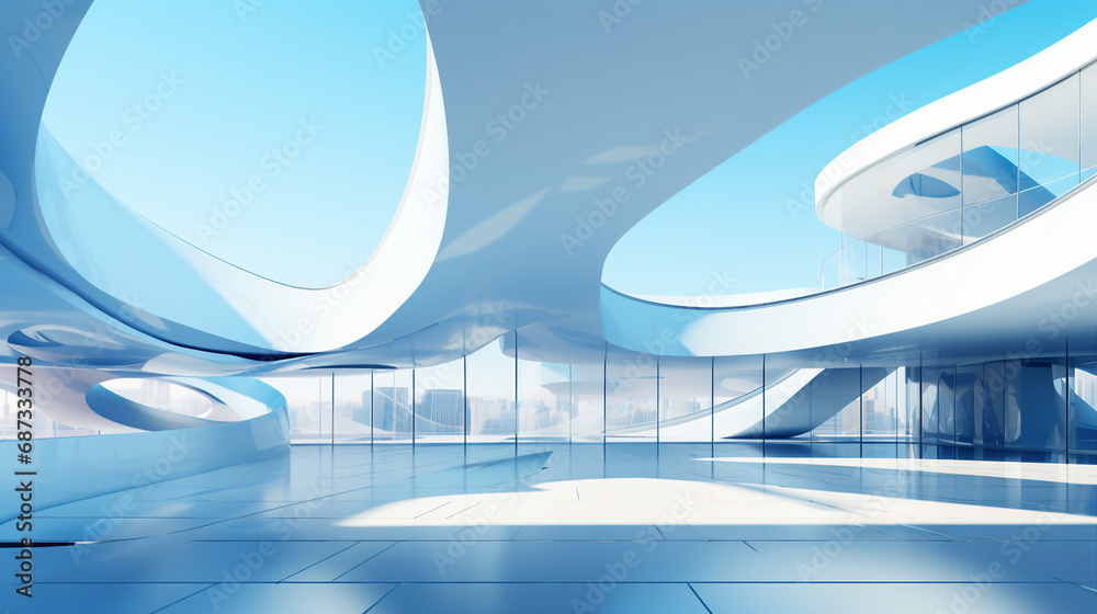 Poster architectural abstract futuristic building lines and shapes background