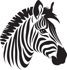 Zebra Serenade Graphic Black Vector EnchantmentMonochrome Majesty Revealed Zebra Vector Magic
