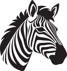 Zebra Essence Unleashed Vector Art in BlackAbstract Safari Zebra Black Vector Delight