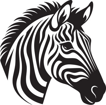 Majestic Monochrome Zebra Print Vector ArtEclipse of Stripes Zebra Black Vector Brilliance