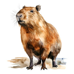 Fototapeta premium Watercolor Capybara Clipart