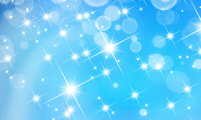 Winter blue background with snowflakes. Christmas and New Year background.