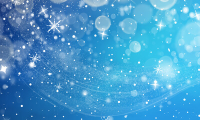 Winter blue background with snowflakes. Christmas and New Year background.
