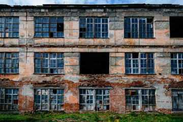 Old abandoned industrial building waiting for demolition