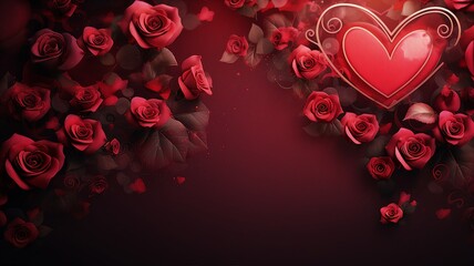 Romantic Hearts and Roses Valentine Background