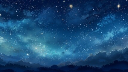Naklejka na ściany i meble Starry Night and Constellations of Love Background