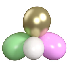 Ballon party isolated 3D render illustration