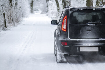 snow covered car