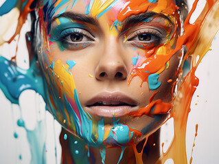 artist with a splash of vibrant paint