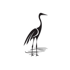 Fototapeta premium Crane in cartoon, doodle style. Isolated 2d vector illustration in logo, icon style, Eps 10, black and white. AI Generative