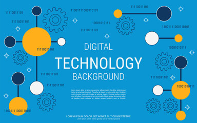 Fototapeta na wymiar Digital technology vector concept illustration. Abstract geometric style background. Design for banner, booklet, brochure cover, flyer, presentation