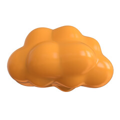 Cloud cute glossy isolated 3D render illustration