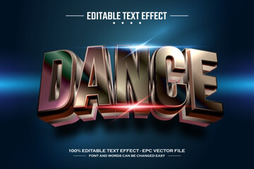 Dance 3D editable text effect template - obrazy, fototapety, plakaty
