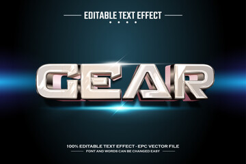 Gear 3D editable text effect template