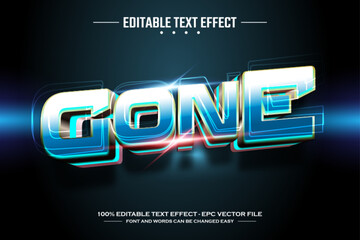 Gone 3D editable text effect template