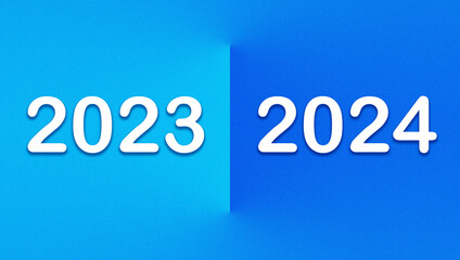 Abstract image from 2023 to 2024. Blue background that beautifully represents light and shadow.