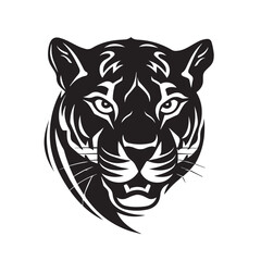 Obraz premium Panther in cartoon, doodle style. Isolated 2d vector illustration in logo, icon style, Eps 10, black and white. AI Generative