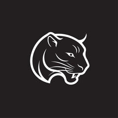Panther in cartoon, doodle style. Isolated 2d vector illustration in logo, icon style, Eps 10, black and white. AI Generative