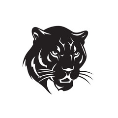 Panther in cartoon, doodle style. Isolated 2d vector illustration in logo, icon style, Eps 10, black and white. AI Generative