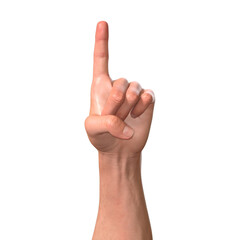 Hand Gesture Symbol Finger isolated 3D render Ilustration