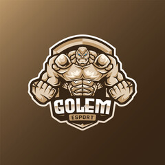 Fototapeta premium Golem Mascot Esport Logo Design Illustration For Gaming Club 