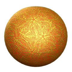 Red Gold Ornament Ball Lantern Lamp isolated 3D render Ilustration
