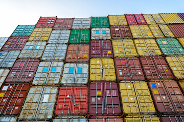 standard shipping containers in a container terminal
