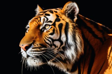 A mesmerizing Tiger on a dark background.