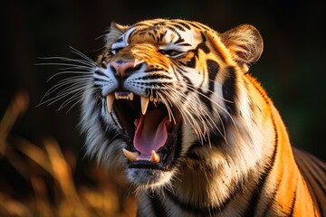 A roaring tiger portrait.