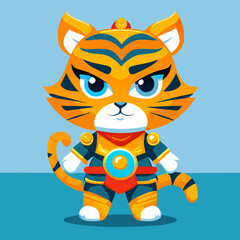 Tiger warrior Big eye cute full body