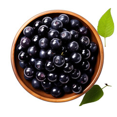 Acai Berry on a Plate Isolated on Transparent or White Background, PNG