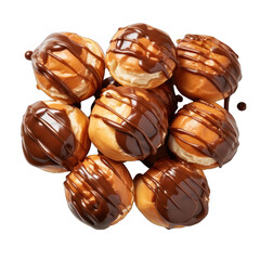 Obraz premium Top View of Profiteroles Isolated on Transparent or White Background, PNG