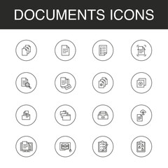 Documents icon set sheet 