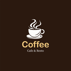 Cafe vector emblem. Cup of coffee icon logo