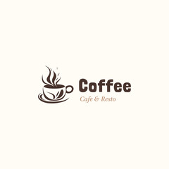 Cafe vector emblem. Cup of coffee icon logo