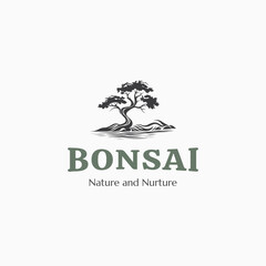Fototapeta premium Bonsai tree assets for logo design,Bonsai logo design vector illustration