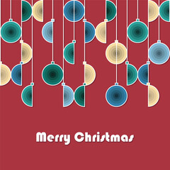 Merry Christmas card vector illustration - 687346705