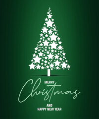 vector merry christmas card made on green background