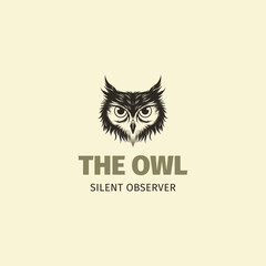 Owl vector for logo or icon,clip art, drawing Elegant minimalist style,abstract style Illustration