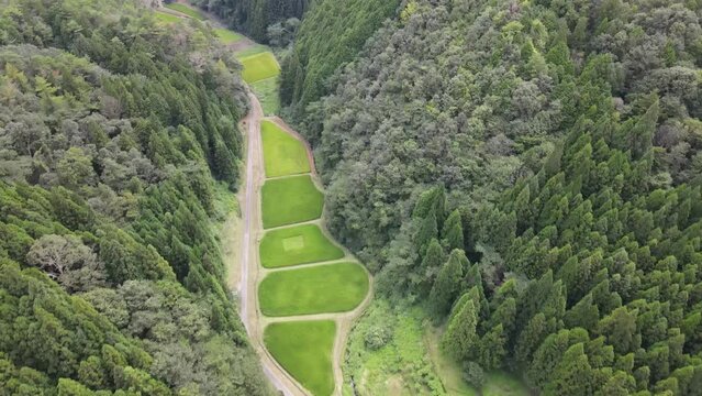 広島県佐伯区湯来町、日本のドローン映像