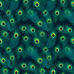 Obraz premium Peacock feathers seamless pattern.