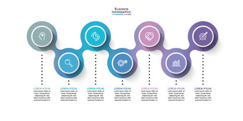 Fototapeta premium Business data visualization. timeline infographic icons designed for abstract background template milestone element modern diagram process technology digital marketing data presentation chart Vector